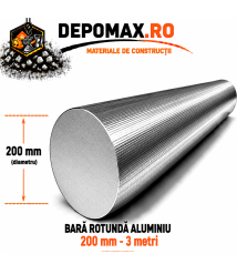 Bara rotunda aluminiu 200 mm, 3 metri, EN AW-2007